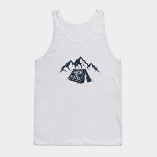 Mountains, Tent. Camping And Hiking. Adventure, Travel, Wanderlust Tank Top